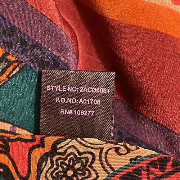 Hale Bob women’s Silk multi color long sleeve dress size L - Picture 13 of 13